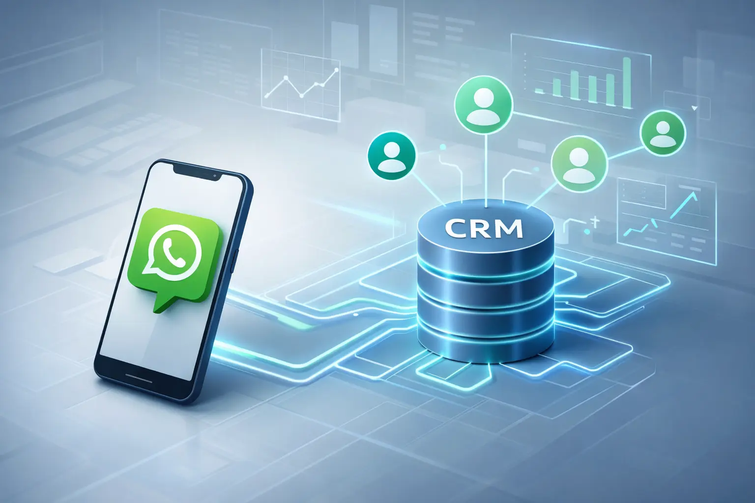 תרשים המציג זרימת נתונים אוטומטית בין טופס לידים באתר, מערכת CRM והודעת וואטסאפ ללקוח, פתרון אוטומציה של Digi-Market.