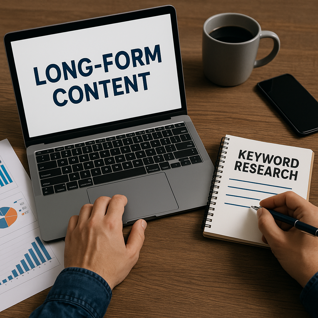 תוכן ארוך ואיכותי (long-form) + מחקר מילות מפתח נכון